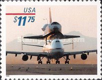 [Express Mail - Space Shuttle "Endeavour" on Top of a Boeing 747 SCA 911, type DCS]