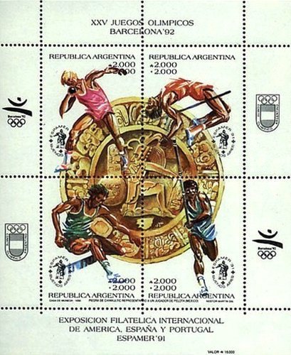 [Spain-Latin America Stamp Exhibition "ESPAMER '91" - Buenos Aires.  Olympic Games - Barcelona '92, Spain, type ]
