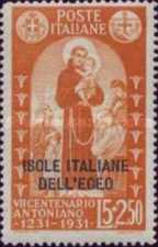 [Italian Stamps in Different Colors Overprinted "ISOLE ITALIANE DELL'EGEO", type U6]