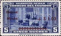 [Airmail - Mendez Hospital - Stamps of 1944 Surcharged, type RS]