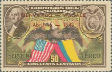 [Airmail - Welcome to Henry A. Wallace, Vice-President of U.S.A. - Overprinted "BIENVENIDO - WALLACE Abril 15 - 1943", type PF]