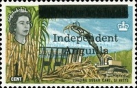 [Postage Stamps from St. Kitts and Nevis Overprinted "Independent Anguilla", type A1]