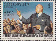 [Airmail - The 10th Anniversary of the Death of Gilberto Alzate Avendano, 1910-1960, type AIB]