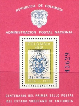 [The 100th Anniversary of First Antioquia Stamps and 7th National Stamp Exhibition - Medellin, Colombia, type ]