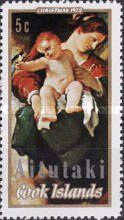 [Cook Islands Postage Stamps Overprinted "Aitatuki" Horizontal in Silver, type AG]