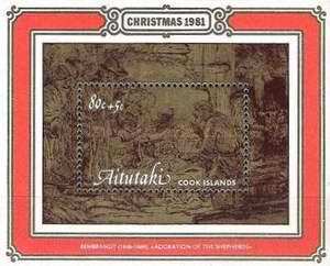 [Christmas - Etchings by Rembrandt - Issues of 1981 with Face Value of 80c and Surcharged 5c, type ]