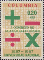 [Airmail - The 1st Congress for Electronic Data Processing and 100th Anniversary of National University, Bogota, type AGO]