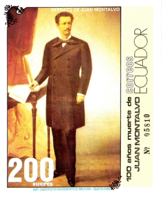 [The 100th Anniversary of the Death of Juan Montalvo, 1832-1889, type ]