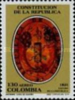 [Airmail - The 170th Anniversary of Creation of First Republic of Colombia and 168th Anniversary of its Constitution, type BER]