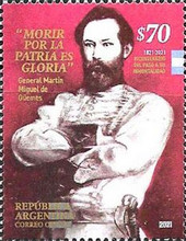 [The 200th Anniversary of the Death of Martin Miquel de Guemes, 1785-1821, type EDT]