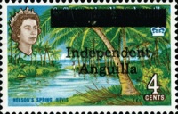 [Postage Stamps from St. Kitts and Nevis Overprinted "Independent Anguilla", type A4]