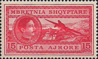 [Airmail - King Zog I & Airplane, type BI1]