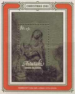 [Christmas - Etchings by Rembrandt - Issues of 1981 with Face Value of 80c and Surcharged 5c, type ]