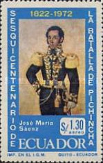 [Airmail - The 150th Anniversary of Battle of Pichincha, type BEN]