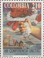 [Airmail - The 8th U.N. Conference on Trade and Development Session, Cartagena, type BHK]