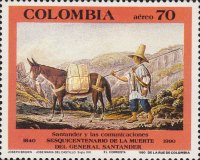 [Airmail - The 150th Anniversary of the Death of Francisco de Paula Santander, 1792-1840, type BFK]