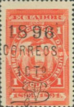 [Fiscal Stamps Overprinted "1896 CORREOS" & Surcharged, type XAD1]