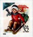[Midnight Angel and Child Sledding - Self-Adhesive, type COW]