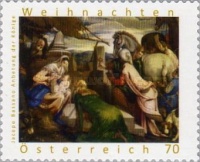 [Christmas - Paintings, Adoration of the Magi by Jacopo Bassano. Self Adhesive Stamp, type DAK]