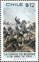 [Cavalry Charge led by Colonel Santiago Bueras at Battle of Maipu, 1818, type ZJ]