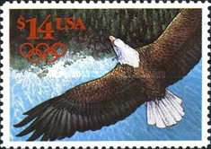 [Express Mail - Bald Eagle & Olympic Rings, type BVN]