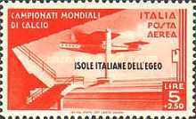[Airmail - Football World Cup - Italian Stamps of 1934 in Different Colors Overprinted "ISOLE ITALIANE DELL'EGEO", type AZ]