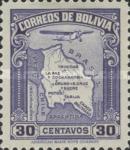 [Airmail - Map of Bolivia with Airplane, type BZ3]