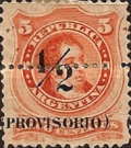 [Number 25 Surcharged - Perforation Through Middle of Stamp, type U]