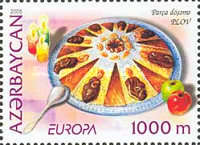 [EUROPA Stamps - Gastronomy, White Frame, type TV]
