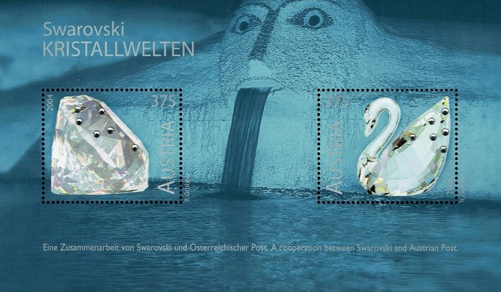 [Swarovski Glass Art Exhibition - Postage Stamps with Crystals, type ]