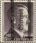 [Adolf Hitler, 1889-1945 - German Empire Postage Stamps Overprinted in Thick Letters - Österreich 16¼ mm Long, type IS1]