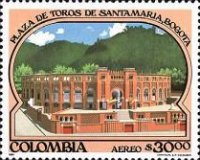 [Airmail - The 50th Anniversary of Santamaria Bull Ring, Bogota, type ATA]