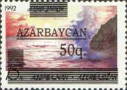 [Caspian Sea - Unissued Stamp Overprinted "AZARBAYCAN" and Surcharged, type X2]