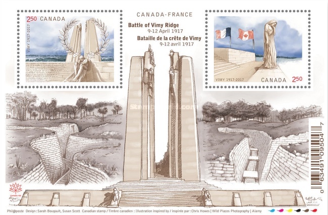 [World War I - The 100th Anniversary of the Battle of Vimy Ridge - Joint Issue with France, type ]