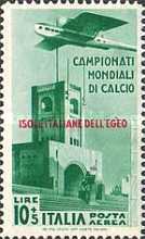 [Airmail - Football World Cup - Italian Stamps of 1934 in Different Colors Overprinted "ISOLE ITALIANE DELL'EGEO", type BA]