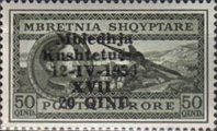 [Airmail - National Congress - Stamps of 1930 Overprinted "Mbledhja - Kushtetuëse - 12-IV-1939 - XVII", type CD2]