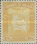 [Airmail - Map of Bolivia with Airplane, type BZ6]