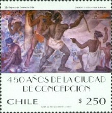 [The 450th Anniversary of City of Concepcion - Depicting Paintings by G. de la Fuente Riojas, type BMA]