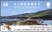 [The 25th Anniversary of the First Alderney Stamp, type LV]