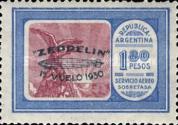 [Airmail - The First South American Route of Graf Zeppelin Airship - Airmail Stamps of 1928 Overprinted in Green, type DL4]