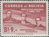 [The 1st Anniversary of the Revolution of April 9th, 1952 - Villarroel, Paz Estenssoro and Siles Zuazo, type HS7]