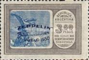 [Airmail - The First South American Route of Graf Zeppelin Airship - Airmail Stamps of 1928 Overprinted in Blue, type DK4]