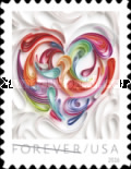 [Love Stamp - Quilled Paper Heart, type GQB]