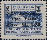 [Airmail - The 25th Anniversary of the Pando Department, Surcharged "XXV Aniversario - Dpto. Pando" and Value, type MH4]