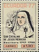 [Airmail - The 260th Anniversary of the Birth of Sister Catalina de Jesus Herrera, Religious Author, 1717-1795, type BLD]
