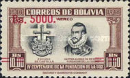 [Airmail - Currency Revaluation - Founding of La Paz stamps of 1951 Surcharged, type FX3]