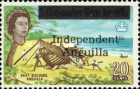 [Postage Stamps from St. Kitts and Nevis Overprinted "Independent Anguilla", type A10]