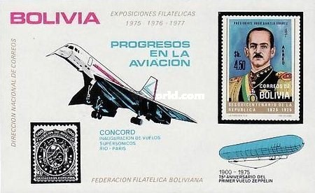 [Stamp Exhibitions 1975-1977 - Aviation, Concorde and Zeppilin, type XBB]