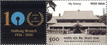 [The 100th Anniversary of the State Bank of India, Shilong Branch - Personalized 
Vignette, type FPI]