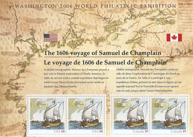 [The 400th Anniversary of the Exploration of the East Coast by Samuel de Champlain - Joint Issue with Canada, type ]